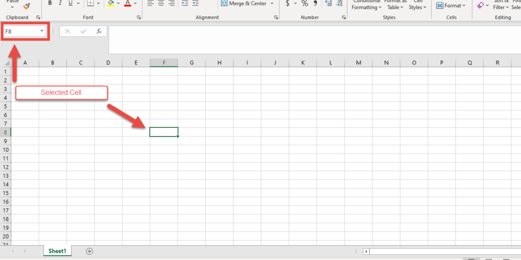 select a cell in an Excel spreadsheet