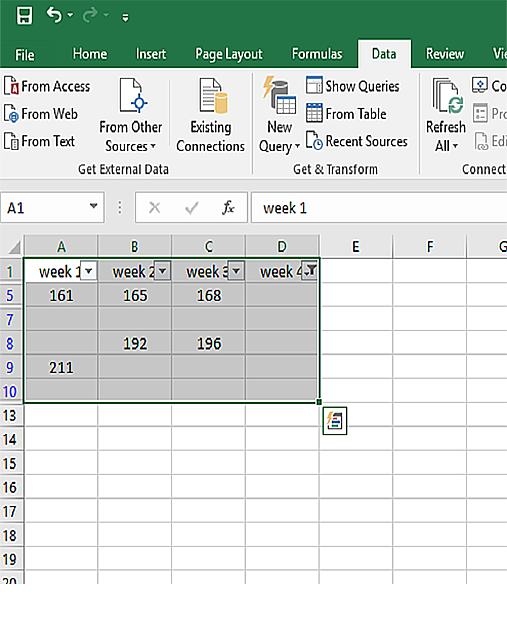 only rows with blank cells on column D that have data on other columns are left.