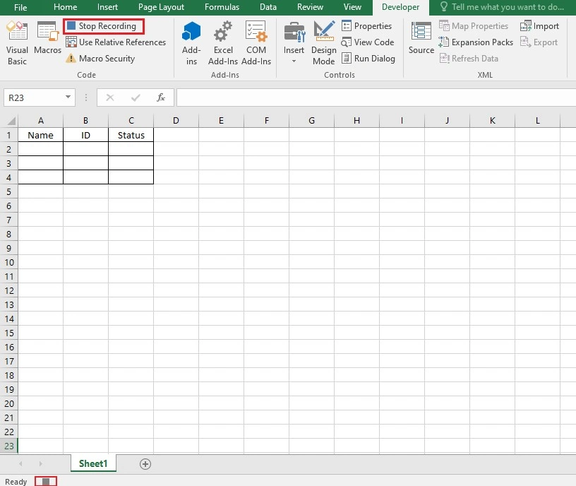 Recording Macros in Excel