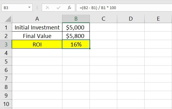 calculating Return on Investment in Excel