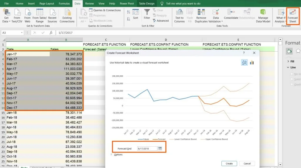 Exponential Smoothing (FORECAST.ETS)