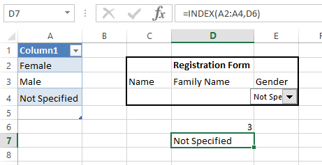 create combobox in excel with automatic range adjustment form control combobox and index function
