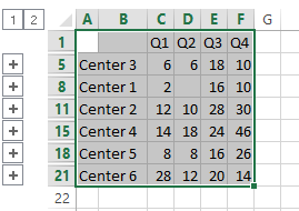 consolidate data in excel from multiple ranges result