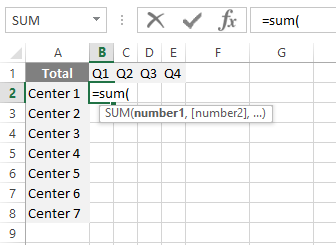 consolidate data in excel using 3d formula enter sum function