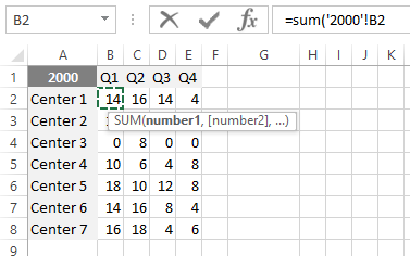 consolidate data in excel using 3d formula reference