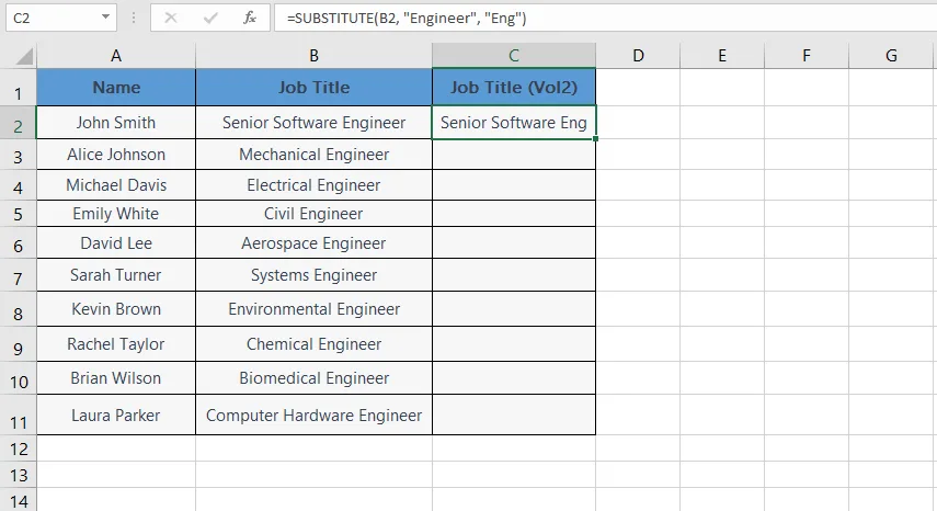 SUBSTITUTE function in Excel