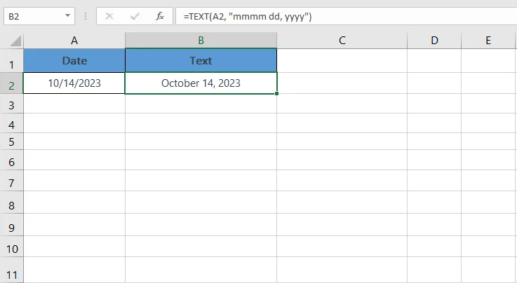TEXT function in Excel