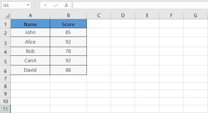 RANK function in Excel