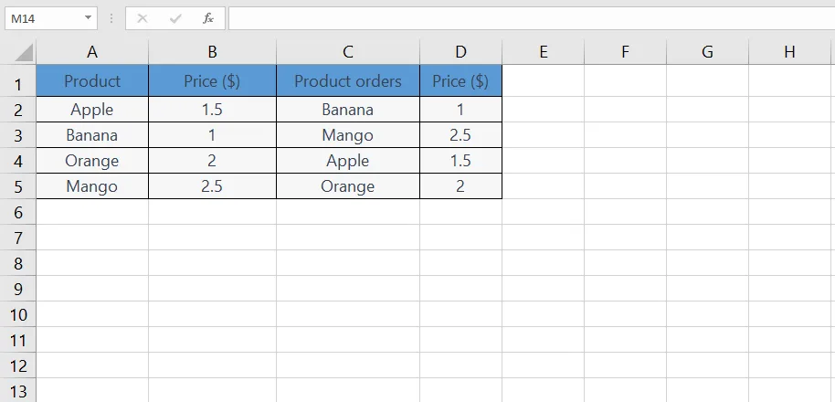 Excel VLOOKUP function