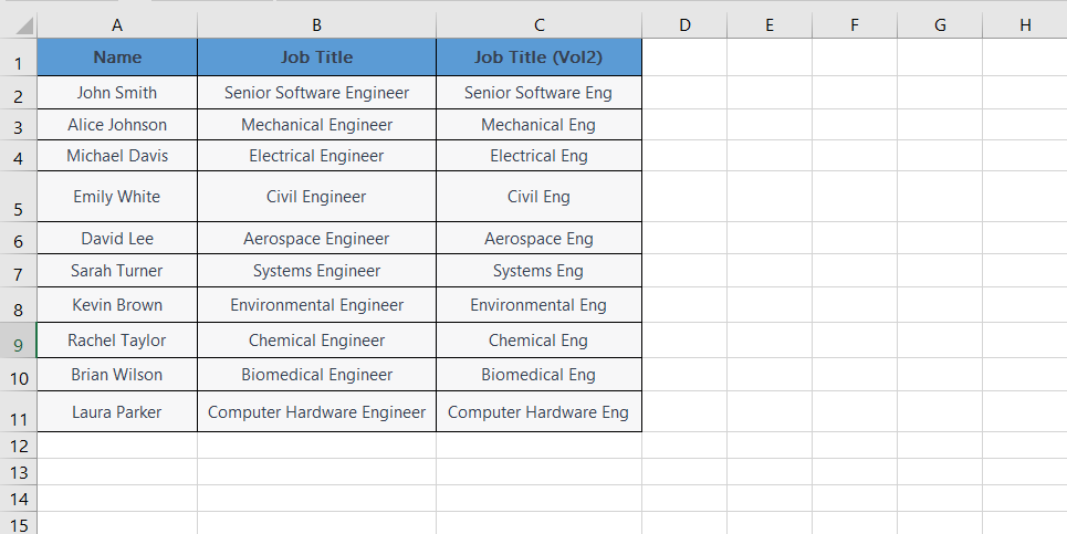 Excel Functions List