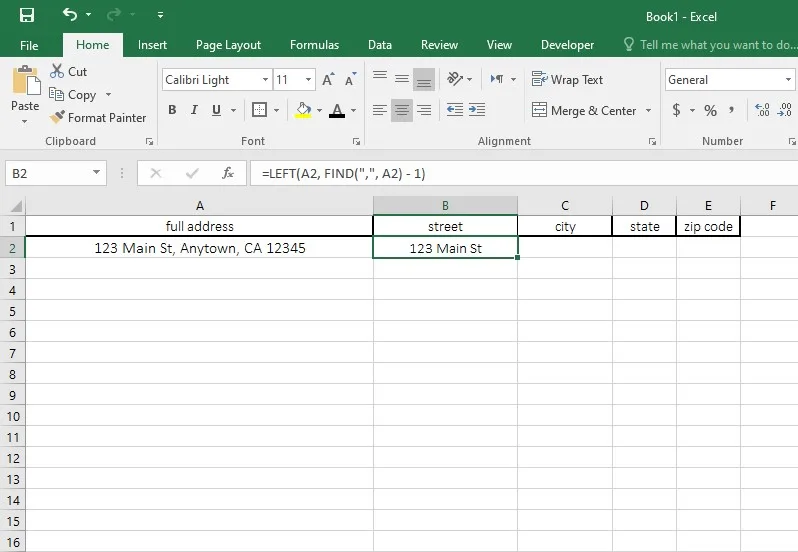 LEFT function in Excel