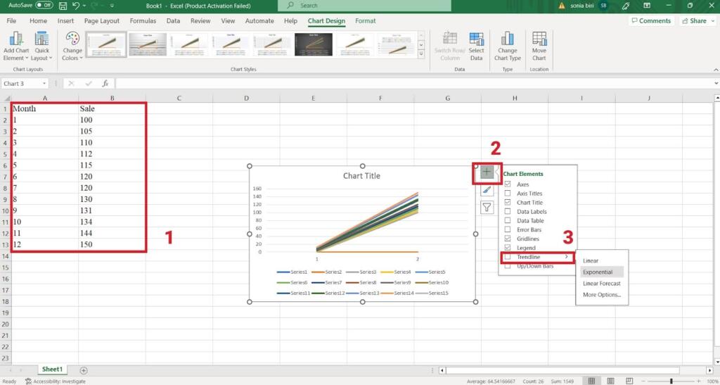 how to add a trendline to a a graph in excel