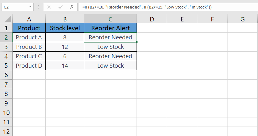 advanced IF function in Excel