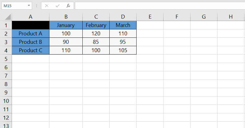 TRANSPOSE function in Excel 