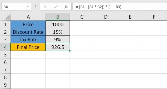nested formulas in Excel