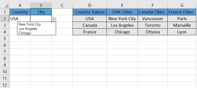 cascading dropdowns in Excel