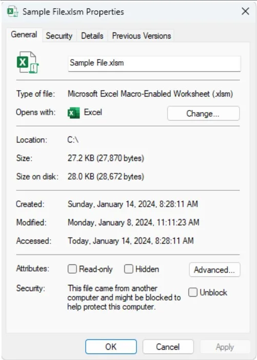 Method 1: Unblock File Properties