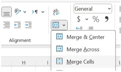 Steer clear of merged cells