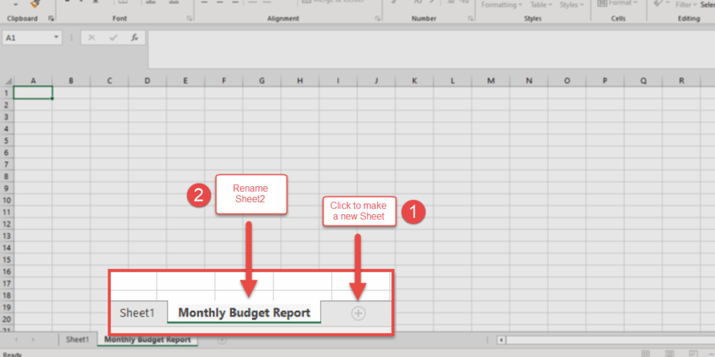 How to make a new sheet in an Excel workbook. How to rename a sheet