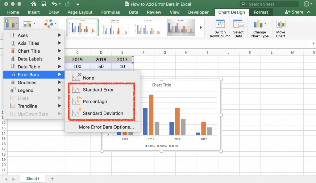 What Is The Error Bar In Excel