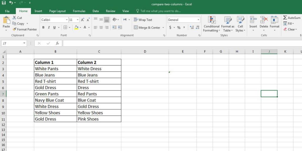 How to Compare Two Columns in Excel: 4 Methods - BSuite365