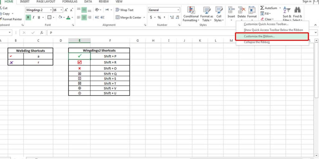 Customizing the Excel ribbon to add the Developer tab