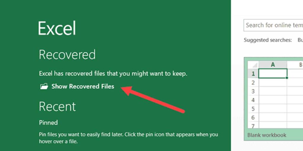 Recovering previously saved Excel file.