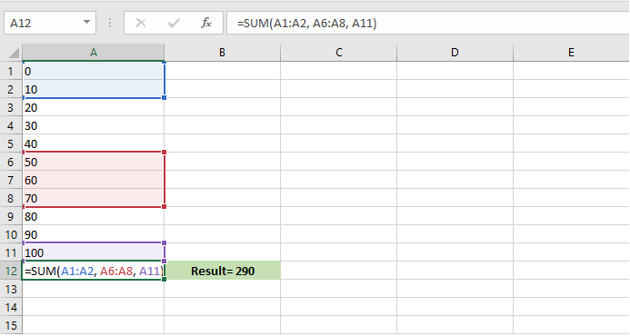 how to ignore values in sum function in excel