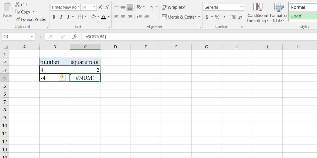 Num error in Excel