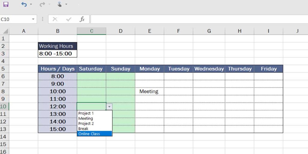 adding drop down list to the table