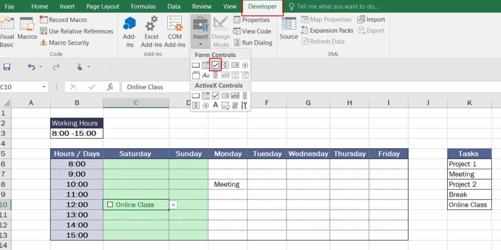 checkbox added to the table