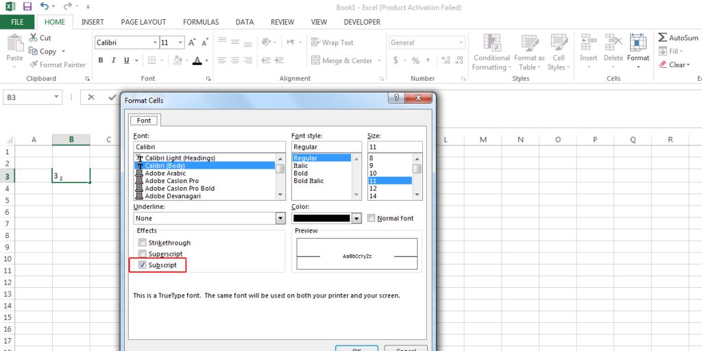 How to Do Superscript and Subscript in Excel - BSuite365