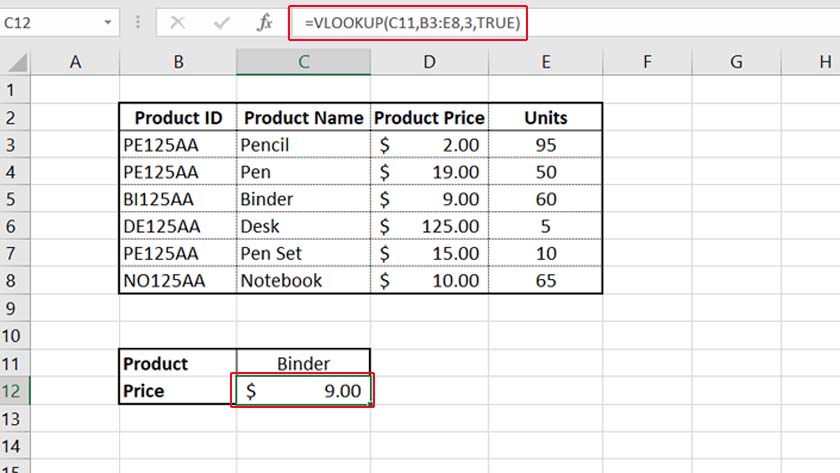 Advanced Excel Skills: Vlookup